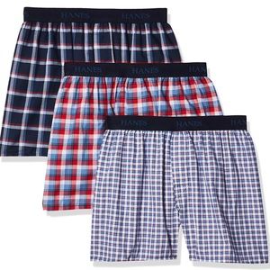 3 pack Hanes Big Boys' Ultimate Comfortsoft Plaid Boxers size S